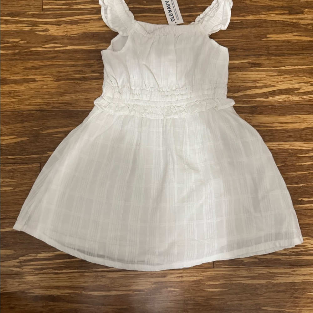 Old Navy White Ruffle Sleeve Kids Dress
